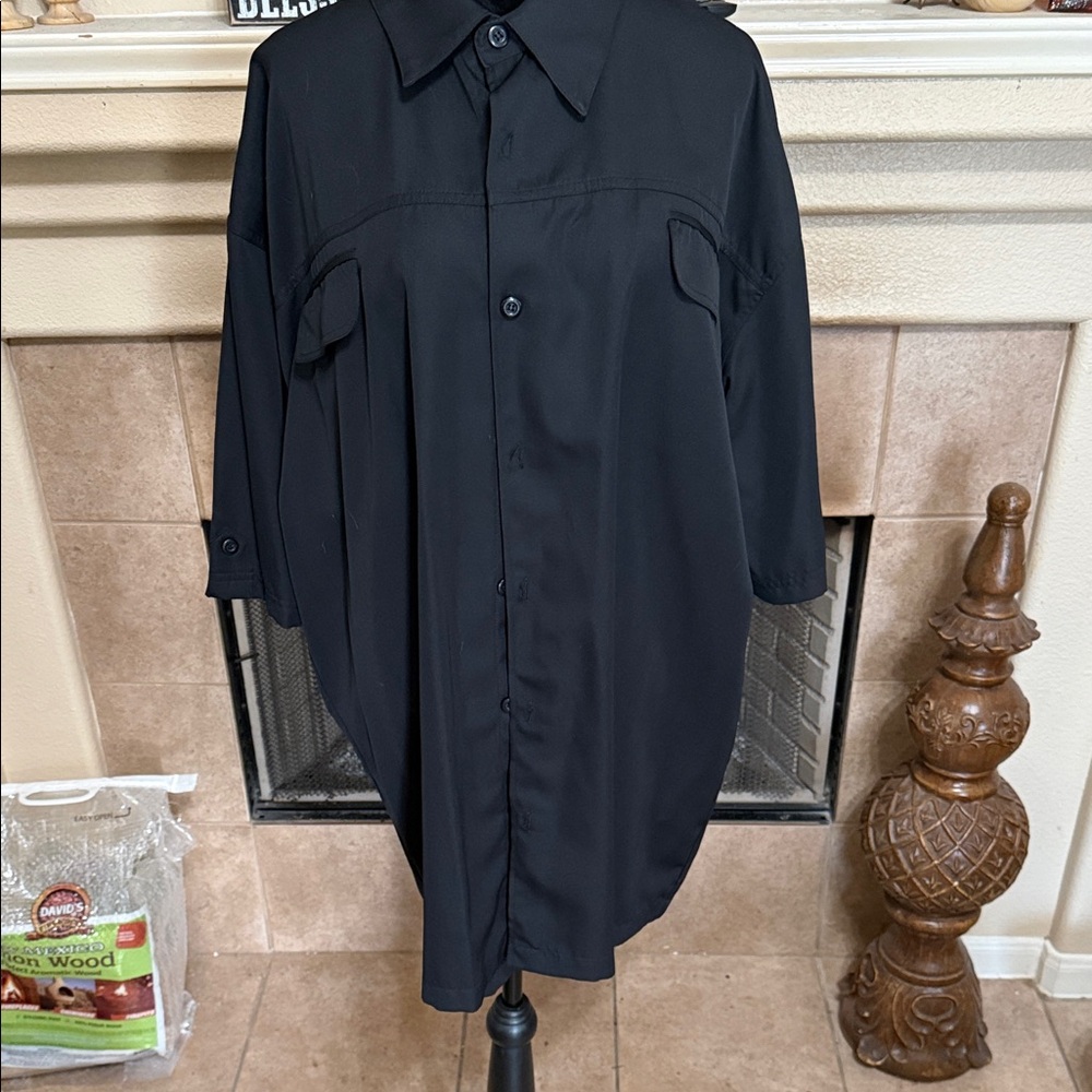 Black Casual Button Down Shirt